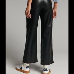 Anthropologie Faux Leather Pants - Large, But Fit More Like Xl Nwt - New $138. Avec Les Filles Faux Leather Cropped Pants. Blue Velvet Pants, Flare Black Pants, Striped Flare Pants, Flair Pants, Cropped Wide Leg Trousers, Velvet Flare Pants, Black Flare Pants, Wide Leg Lounge Pants, Gold Pants