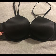 Unworn Very Sexy Push-Up Bra. With Adjustable Straps And In Great Condition. Black Stretch Push-up Bra, Victoria's Secret Elegant Bra, Black Padded Bra For Night Out, Victoria's Secret Stretch Bra For Night Out, Solid Underwire Bra For Night Out, Black Stretch Bra With Padded Cups, Fitted Victoria's Secret Bra, Black Shaping Push-up Bra, Shaping Black Push-up Bra