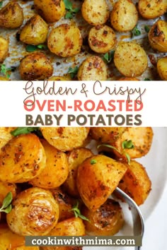 golden and crispy oven - roasted baby potatoes are the perfect side dish for any meal