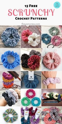 crochet scrunchy patterns for hair and accessories