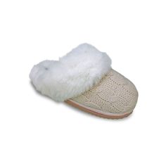 These IZOD Demi women's cable knit scuff slippers will be your new go-to pair! These IZOD Demi women's cable knit scuff slippers will be your new go-to pair! SHOE FEATURES Padded Footbed Soft faux fur collar and liningSHOE CONSTRUCTION Polyester upper, lining and insole EVA outsoleSHOE DETAILS Round toe Slip-on Padded footbed Spot clean Size: Medium. Color: White. Gender: female. Age Group: adult. Faux Fur Collar, Color Ivory, Fur Collar, Fur Collars, Slide Slipper, Cable Knit, Gender Female, Faux Fur, Age Group