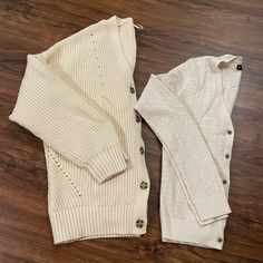 -2 Ivory/Cream Gap Sweaters -One Is A More Fitted Cardigan Style -The Other Is A Oversized-Style Shaker Stitch Cardigan -Both Size Small -Oversized Cardigan Is Like New, Worn 2-3 Times -Fitted Cardigan New Without Tags, Never Worn Gap Cotton Winter Cardigan, Gap Cotton Cardigan For Winter, Classic Gap Cardigan For Fall, Classic Gap Fall Cardigan, Classic Everyday Gap Outerwear, Classic Everyday Outerwear By Gap, Classic Gap Outerwear For Everyday, Gap Winter Outerwear For Everyday, Gap Sweater For Spring Layering