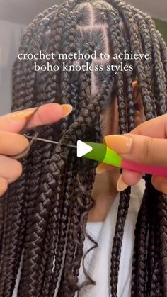 Knotless Styles, Box Braids Tutorial, Boho Braided Hairstyles, Braids Knotless, Boho Knotless, Women Braids, Bohemian Braids, Goddess Braids Hairstyles