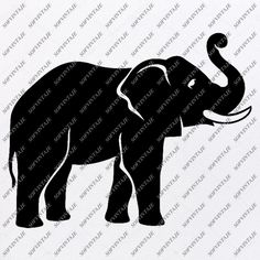 an elephant with tusks is shown in the shape of a stencil