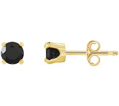 Add chic sophistication and polished elegance to your ears with these round stud earrings. From Affinity® Gems. Round Stud Earrings, Jewelry Earrings Studs, Step Up, Gold Finish, Onyx, Jewelry Earrings, Size 4, Gems, Stud Earrings