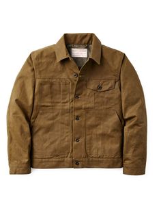 Often imitated, never equaled. The Filson Short Lined Cruiser is made with Tin Cloth, Filson's signature waxed cotton that outperforms and outlasts the competition. Since the 1920s, it has protected foresters and outdoorsmen from brambles and abrasion in the rain-soaked forests of the Pacific Northwest. No other waxed canvas matches its durability, weather resistance, or legacy of protection. Filson's oil-finish Tin Cloth comes from British Millerain, pioneers of waxing cotton. At 14 oz. per squ Filson Jacket, Cotton Jacket Men, Chris Stapleton, Shank Button, Dark Tan, Pedro Pascal, Brown Jacket, Trucker Jacket, Black Leather Jacket