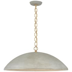 a large light fixture with a chain hanging from it's center and two lights on each side