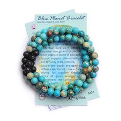 PRICES MAY VARY. "Blue Planet” Aromatherapy Wrap Bracelet (Aqua Terra Jasper and Lava Stones): Simply add a few drops of your favorite essential oil (not included) to the porous Lava stones, let dry, refresh every 1-3 days. Surprise your loved ones with this fine piece of gift-ready aroma jewelry – handmade in the USA! USA Handmade: All our diffuser bracelets (wrap bracelets) are handmade in the USA with love! As a small women owned and led business we love to lift other women up! We exclusively Amazonite Bead Bracelet, Essential Oil Bracelet, Aromatherapy Bracelet, Oil Diffuser Bracelet, Lava Stone Bracelet, Gemstone Properties, Diffuser Bracelets, Chakra Bracelet, Yoga Jewelry