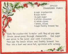 an old recipe for cranberry punch