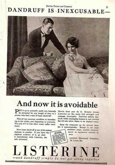 an old advertisement for listerine featuring a man and woman