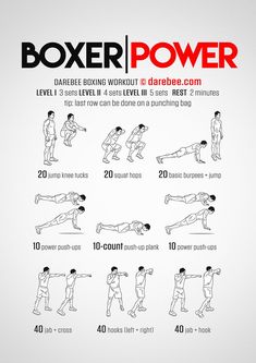 a poster showing how to do an exercise with the words boxer power above it