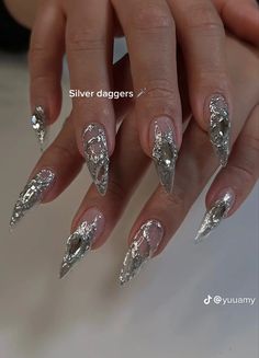 Silver Nail Designs, Beauty Nails Design, Stylish Nails Designs