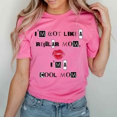 -100% Airlume combed and ringspun cotton (fiber content may vary for different colors) -Light fabric (4.2 oz/yd) -Tear away label -Runs true to size Pink T-shirt With Funny Print For Everyday Wear, Cotton Slogan T-shirt As Gift, Pink T-shirt With Letter Print For Everyday, Trendy Pink T-shirt With Funny Text, Funny Pink T-shirt For Spring, Pink Graphic Print T-shirt For Mother's Day, Pink T-shirt With Text Print, Pink Text Print T-shirt For Everyday, Funny Pink T-shirt With Slogan