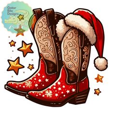 Boots Illustration, Boots Design, Christmas Open House, Christmas Boots, Christmas Shoes, Cute Christmas Shirts, Fashion Stand, Santa Claus Hat, Holiday Apparel