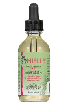 What it is: A strengthening oil infused with rosemary, mint and biotin to invigorate the hair and scalp, encourage healthier, stronger longer hair.Who it's for: Ideal for low porosity hair types, silk press hair styles and protective styles including braids and weaves.What it does: The oil delivers amazing shine to strands and provides weightless moisture and shine.Key ingredients:- Rosemary: improves scalp health- Mint: invigorates scalpHow to use: For daily use, apply a small amount to scalp a Top Curly Hair Products, Silk Press Hair, Low Porosity Hair, Upper Lip Hair, Low Porosity, Frizz Free Curls, Strengthen Hair Follicles, Low Porosity Hair Products, Hair Therapy