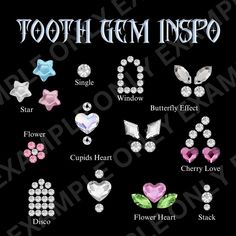 Tooth Gem Design Inspo Sheet, Tooth Gem Tech, Tooth Gem Mock Up, Tooth Gem Digital, Tooth Gem IG Post, Design Inspo - Etsy Ig Post Design, Teeth Gems Diy, Pretty Teeth, Dental Jewelry, Grillz Teeth, Gem Design, Gem Tattoo, Diamond Teeth, Dope Jewelry Accessories