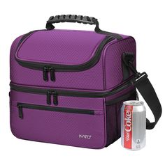 Cheap Purple Rectangular Lunch Bag, Bento Lunch Bag, Multicolor Large Capacity Lunch Bag, Large Lunch Bag, Purple Rectangular Backpack For On-the-go, Work Lunch Box, Rectangular Purple Travel Bag For On-the-go, Functional Large Capacity Lunch Bag For On-the-go, Mens Lunch Bag