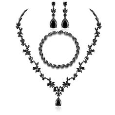 PRICES MAY VARY. High Quality Material: This Black Women's Jewelry Set is crafted with AAA Cubic Zirconia. High Polished, Black Plated. Hypoallergenic, and Shiny Forever. Perfect to keep as a Halloween Party, Wedding Prom Coslpay Jewelry. Our Costume Jewelry Set is suitable for almost all Of Sensitive Skin. Hypoallergenic and Shiny Forever. Our Jewellery are suitable for almost all Of Sensitive Ears. Jewellery Set Size : The Size of this Sterling Silver Studs is : 1.2cm * 3.2cm. The Heart Pendan Masquerade Outfit, Rhinestone Halloween, Costume Jewelry Sets, Black Costume, Women's Jewelry Sets, Women Necklace, Black Plates, Black Jewelry, Jewellery Set