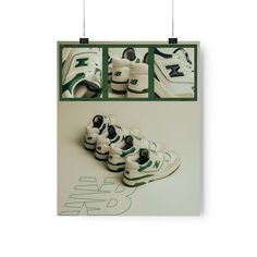 Step into sneaker art paradise with our New Balance 550 Green Poster! Celebrate the iconic design and style of these legendary kicks with a captivating print that showcases every detail. A must-have for sneaker enthusiasts and collectors, this poster brings the allure of New Balance to your space, adding a touch of street-style and athletic excellence. Green Low-top Sneakers With Graphic Print, Green Graphic Print Sports Sneakers, Artistic White Sneakers For Streetwear, Artistic Graphic Print Sneakers For Streetwear, Artistic Low-top Sneakers For Streetwear, Artistic White Sneakers With Graphic Print, Green New Balance 550, New Balance 550 Green, Green New Balance