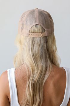 Calling all Woodstock residents, the Tan Woodstock Trucker Hat was made just for you! This cute hat is made of a soft cotton construction with a mesh back. It has a rounded top and a slightly rounded brim with "Woodstock" on the front! Adjustable Strap Spot Clean with Damp Cloth or Sponge One Size Fits Most Adjustable Lightweight Mesh Hat, Mesh Baseball Cap With Flat Brim, Mesh Flat Brim Baseball Cap, Adjustable Lightweight Mesh Trucker Hat, Lightweight Mesh Baseball Cap One Size Fits Most, Lightweight Snapback Trucker Hat, Adjustable Trucker Style Mini Cap, Adjustable Mesh Baseball Cap With Curved Brim, Adjustable Trucker Mini Cap