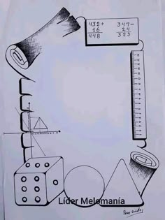 the diagram shows how to make a scale with numbers and symbols on it, as well as other items