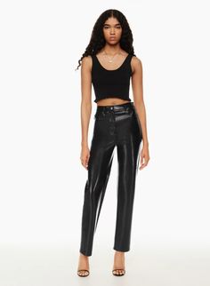 THE MELINA™ SUPER HIGH-RISE PANT | Aritzia Aritzia Melina Pant, Melina Pant, Teal Pants, Wilfred Pants, Vegan Leather Pants, Pleather Pants, Black Dress Trousers, Vegan Leather Leggings, Black Faux Leather Leggings