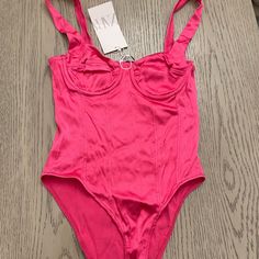 Zara Bodysuit Hot Pink Corset Style Size Small New With Tags, No Flaws Perfect Condition Has Some Stretch 95%Polyester, 5%Elastane Pit To Pit- 13.5in But Can Stretch To 15in. Summer Pink Underwire Bodysuit, Pink Underwire Bodysuit For Summer, Pink Fitted High-waist Bodysuit, Pink Fitted High Waist Bodysuit, Trendy Zara Bodysuit, Zara Bodysuit With Lined Body, Hot Pink Corset, Royal Blue Bodysuit, Zara Strappy