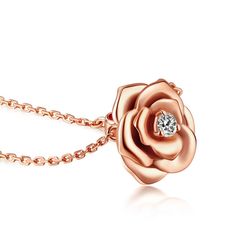 18k Rose Gold Plated CZ Stone Flower Pendant Necklace Jewelry Gift For Women 18"     Product Details   {STYLISH DESIGN}:Rose flower necklace Inspired in the beauty and kindness of mother nature, share it as the most sweet representation of your love with your sister, mom sibling and loved one. {FINE JEWELRY }:This Feminine Rose Shaped Necklace Charm made of Sterling Silver and CZ Cubic Zirconia. Made to last a lifetime, strong and durable! All the metals we use are lead free, nickel free and hypoallergenic. It is very dainty, fashionable and safety. {SIZE}:This Tiny Dainty Delicate pendant Measures size:0.6* 0.6"(15*15mm)|Weight:4.39g,16'’+2'' Extender, it can be adjusted to fit every customer. {PERFECT GIFT}:Roses are known the world over for their beauty. They symbolize love, honor, and Luxury Hallmarked Rose Gold Necklaces, Luxury Unique Rose Gold Necklaces, Luxury Elegant Rose Gold Custom Necklace, Minimalism Design, The Beauty Of Life, Beauty Of Life, 18k Gold Chain, Best Friend Necklaces, 3d Rose