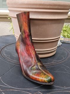 CYDWOQ Multicolor Leather Ankle Boots Size 37   | eBay