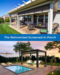 Elevate your porch with a motorized patio shade! See examples of how these discreet shades offer flexibility and added protection from outdoor elements. Backyard Makeover