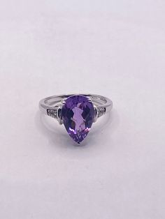 Vintage Handmade Genuine Purple Amethyst Filigree Setting 925 Sterling Silver Gothic Ring Unusual Amethyst Ring set with tiny diamonds. Sterling Filigree Setting Handmade Size can be re sized for you. My jeweler charges $20 Sterling Silver is rhodium finished to prevent tarnish All rings are shipped in a nice gift box. Check out our over a THOUSAND great reviews!!! Engraving is $4 per letter and is not always perfect depending on the piece. It can take a few days if the jeweler is busy. This is payable to Paypal Judithsltd@gmail.com Gothic Ring, Gothic Rings, Tiny Diamond, Amethyst Ring, Purple Amethyst, Ring Set, Vintage Rings, Ring Sets, Vintage Items