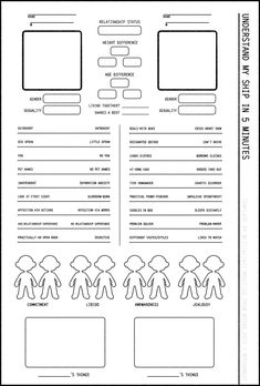 the worksheet for students to make their own character sheet with pictures and text