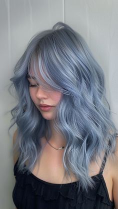 Elevate Your Hair Game with 30 Stunning Blonde Colors: Top Shades for 2024 Blue To White Hair, Blue White Hair Color, Blond Hair With Blue Underneath, Soft Blue Hair Color, Icy Blue Blonde Hair, Dark To Light Blue Hair, Shades Of Blue Hair Color Chart