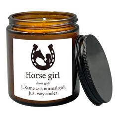 horse girl soy candle in a glass jar