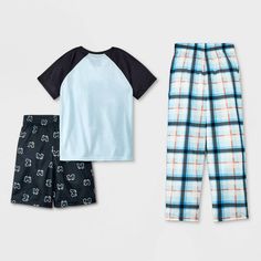 Add cute, colorful pajamas to your child's wardrobe with this 3-Piece Short-Sleeve Pajama Set from Cat & Jack™. This sleepwear set includes a short-sleeve tee, matching sleep shorts and PJ pants. Each piece is made with 100% recycled polyester for comfort, and the shorts and pants can be swapped in and out for seasonal comfort. Cat & Jack™: Kids’ clothing with an imagination of its own. Colorful Pajamas, Pj Pants, Sleep Shorts, Sleepwear Sets, Cat & Jack, Kids Clothing, Pajama Set, 3 Piece, Short Sleeve Tee