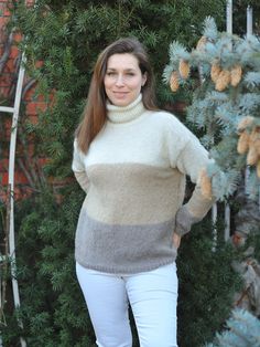 Check out sweater you get very warm and cozy clothing More colours and models  show  www.etsy.com/shop/MagicclewByLesia Body ligth 63 cm or  24.5 inches body width 53 cm or 21 inches Sleeve measured 46  cm or  18 inches Size M-L, medium Made from yarn PREMIUM QUALITY YARN  alpaca  75% pa 25% All the measurement are taken without the item and not streetched. Please, check carefully the described measurements before you decide to purchase this item If you have any questions , ask me All measuremen Beige Knitted Turtleneck Sweater, Cream Long Sleeve Alpaca Sweater, Cozy Alpaca Sweater In Beige, Beige Alpaca Long Sleeve Sweater, Beige Long Sleeve Alpaca Sweater, Cozy Cream Alpaca Sweater, Cozy Clothing, Oversize Pullover, Oversize Sweater