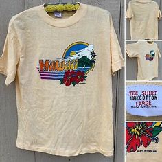 Vintage Hawaii T-Shirt C Poly Tees 1983 TEE SHIRT 100% corton large 1980s 80s | eBay Vintage Cotton T-shirt For Summer, Vintage Crew Neck Shirt With Graphic Print, 90s Style Yellow Cotton T-shirt, Vintage Print Relaxed Fit Short Sleeve T-shirt, Relaxed Fit Vintage Print Short Sleeve T-shirt, Relaxed Fit Vintage Print T-shirt, Retro Short Sleeve T-shirt With Vintage Print, Summer Crew Neck T-shirt With Vintage Print, Retro Pre-shrunk Crew Neck Shirt