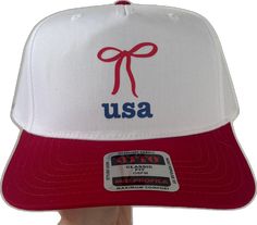 White Baseball Cap For 4th Of July, Red Baseball Cap For 4th Of July, White Curved Brim Baseball Cap For 4th Of July, White Adjustable Baseball Cap For 4th Of July, Adjustable White Baseball Cap For 4th Of July, 4th Of July White Adjustable Baseball Cap, Red Adjustable Flat Bill Hat, Adjustable Flat Bill Red Hat, Red Snapback Hat For 4th Of July