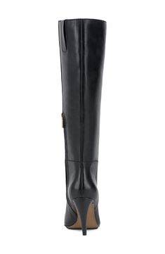 A pointy toe and tapered heel balance a rich leather boot shaped in a knee-high silhouette for timeless appeal. 3 1/4" heel 15 1/4" shaft; 15" regular calf circumference
 15 1/4" shaft; 16" wide calf circumference Side zip closure with elastic gore inset Leather upper/synthetic lining and sole Imported Classic High Heel Knee-high Boots, Classic Knee-high Boots With High Heel, Office Knee-high Boots With Pointed Toe, Formal Fitted Heeled Boots With Stacked Heel, Classic Knee-high Boots With Stacked Heel, Wide Calf Pointed Toe Heeled Boots For Work, Classic Fitted Heeled Boots With Snip Toe, Office Knee-high Boots With High Heel And Leather Lining, Fitted Knee-high Boots With Almond Toe For Business