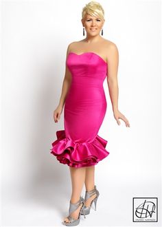 Strapless Ruffle Hem Pencil Dress Elegant Dresses With Ruffled Skirt And Sweetheart Neckline, Pink Ruffled Strapless Dress For Formal Occasions, Formal Pink Ruffled Strapless Dress, Elegant Fitted Strapless Dress With Ruffles, Formal Pink Strapless Dress With Ruffles, Fitted Dress With Ruffle Hem For Gala, Elegant Strapless Dress With Ruffles And Sweetheart Neckline, Elegant Strapless Dress With Ruffled Skirt, Pink Strapless Ruffle Dress For Gala