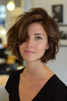 65 Long Pixie Hairstyles To Spice Up Your Look Bob With A Side Part, Easy Haircuts For Wavy Hair, Womans Short Haircut Latest Hairstyles, Chin Length Red Hair, Shoulder Length Hair Long Layers, Long Pixie Cut Round Face, Fine Wavy Hairstyles, Soft Bob Haircut, Long Face Short Hair