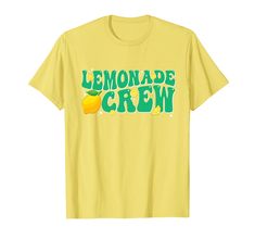 PRICES MAY VARY. This Lemonade Crew retro groovy style is perfect idea for kids upcoming holidays and who are ready to open their shops during school break or summer vacation, school holiday, spring break, birthday party during lemonade day. Great summer vacation idea for Family dad mom toddler kids boys and girls. Lightweight, Classic fit, Double-needle sleeve and bottom hem School Break, School Holiday, Retro Groovy, Birthday Party Shirt, Yellow T Shirt, Lemonade Stand, School Holidays, Toddler Kids, Party Shirts