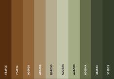 an image of the color scheme for different shades of brown, green, and white