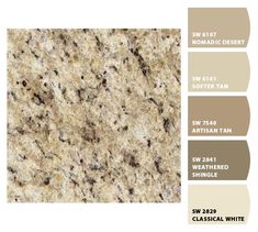 some brown and white granite with different colors