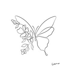 a drawing of a butterfly with leaves on it's wings