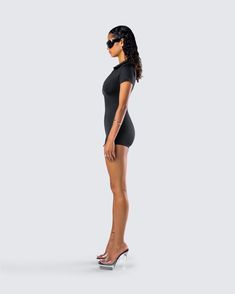 We love a versatile piece that can be worn anywhere from the couch to the club 😜 Made from double knit fabric and complete with a center back zipper, a sexy bodycon fit, and a v-neck - this piece will be your new fav closet essential 🖤 Short Sleeve Stretch Bodycon Dress For Club, Short Sleeve Stretch Bodycon Club Dress, Bodycon Elastane Bodysuit For Club, Stretch Short Sleeve Bodycon Dress For Night Out, Stretch Bodycon Dress With Short Sleeves For Night Out, Short Sleeve Stretch Bodycon Dress For Night Out, V-neck Stretch Bodysuit For Club, Stretch V-neck Bodysuit For Club, Fitted V-neck Bodysuit For Date Night