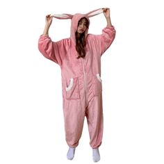 PRICES MAY VARY. Cute Fleece Warm One Piece Jumpsuit Kawaii Soft Fluffy Hooded Non Footed Pajama Plush Zip Up Hoodie Sleepwear Pj for Women Cartoon Animal Bunny Ears Halloween Onesie Adult Cosplay Sleepwear Adult Pink Rabbit Pajamas Overalls Winter Thicken Kawaii Fluffy Pajamas with Rabbit Ears Hooded Long Sleeve Animal Adult Onesies , The Lovely Fuzzy Cute Pjs Make Your Costume Naughty , Unique and Charming In Your Furry Convention or Party! The Loose Cozy One Piece Pajamas Cosplay Costume Mate Bunny Adult Costume, Pajama Onesie For Women, Kawaii Jumpsuit, Onsie Outfits Women, Fluffy Onesie, Kawaii Overalls, Fluffy Pajamas, Adult Footie Pajamas, Pink Bunny Costume