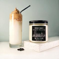 **Free Korean Gift With Each Order**달고나 커피 is pronounced Dal-go-na Ko-pi.  Dalgona Coffee is a beverage made with milk and whipped coffee.  This candle smells like roasting coffee, ice-cold milk, and a relaxing morning at your favorite cafe! SIZE:9oz Jar: ~55 hours of burn time16oz Jar: ~80 hours of burn timeOUR PROMISE:This candle is hand-poured, hand-blended, and made with 100% all-natural soy wax and premium fragrance oil. Soy wax is clean burning, contains no petroleum products, and is compl Coffee Korean, Roasting Coffee, Relaxing Morning, Whipped Coffee, Candle Smells, Coffee Ice, Candle Smell, Hand Candle, Paraffin Wax