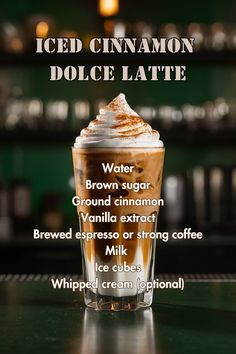 iced cinnamon dolce latte recipe in a glass