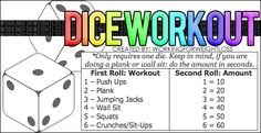 the dice workout poster shows how to do it